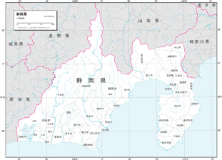ベクトルデータならではの、多彩な加工が可能です。静岡県の図を用いて「こんなことができます」という簡単な実例をご紹介いたします。こちらが、搭載されたままの未加工データです。