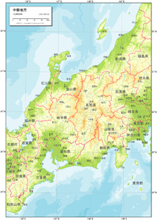 各地方図＜例：中部地方＞