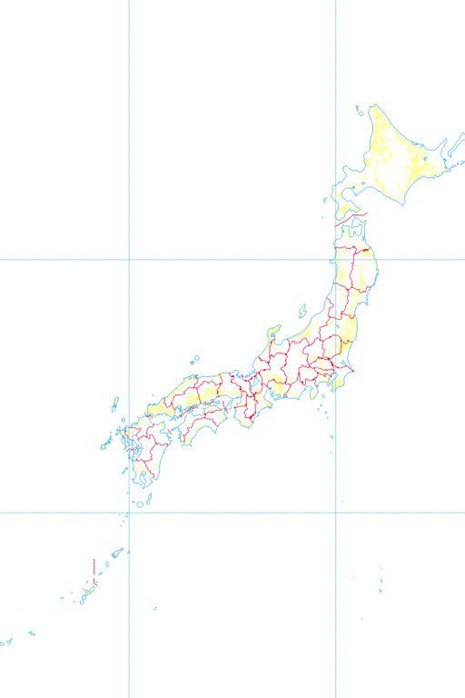『日本の地形区分図＿丘陵地』