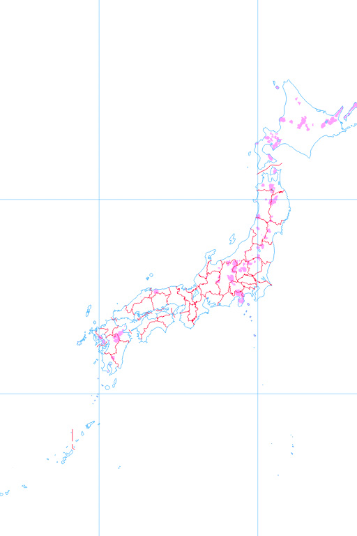 『日本の地形区分図＿火山地』